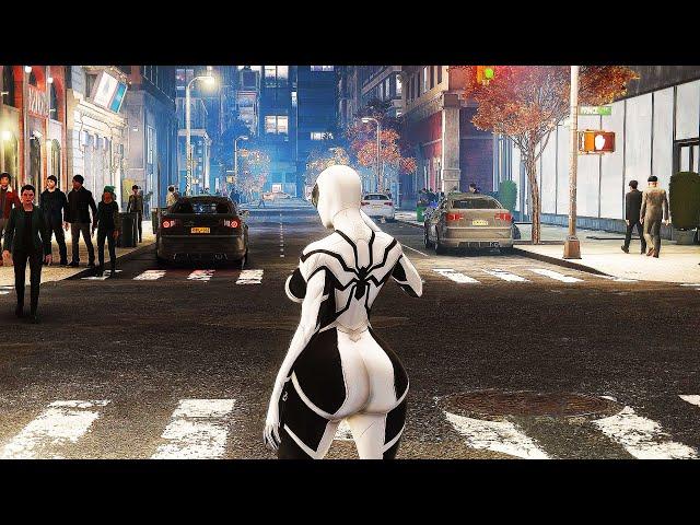 Thicc Lady Symbiote Black & White | Lady's Love Story Spider Man 2's Mod