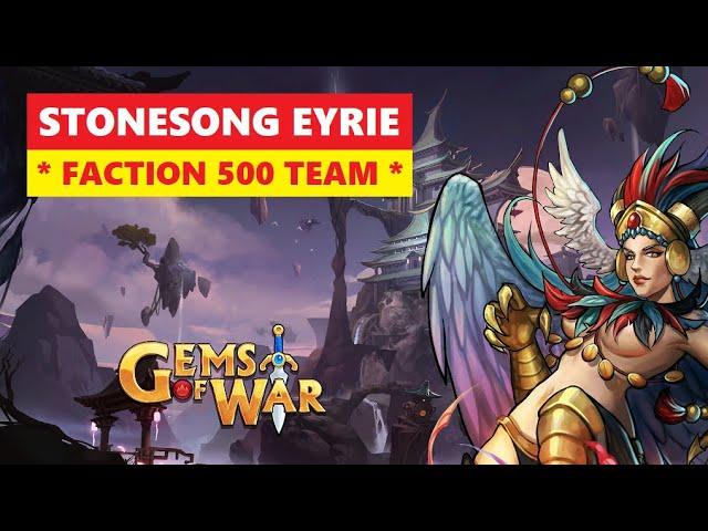 Gems of War STONESONG EYRIE Faction 500 Delve Guide and Best Team! Easy pure strategy!