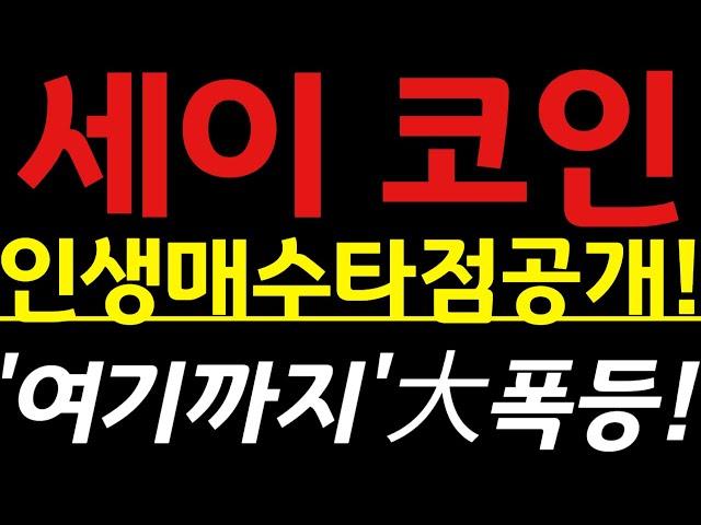 [ 세이 전망 ]긴급인생매수타점 공개! "여기까지" 大폭등!