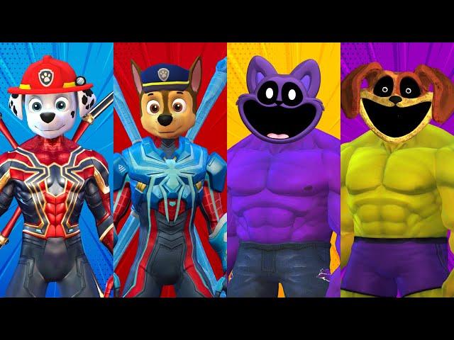 FUNNY DANCE CHALLENGE | Spider Paw Patrol vs Hulk Catnap and Hulk Dogday