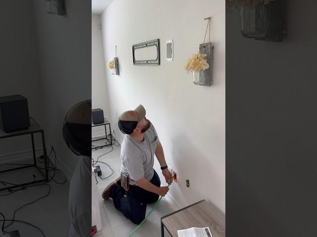 Hiding exposed TV Wiring using a Legrand Recessed Media Kit  #tvmounting #tv #wiring