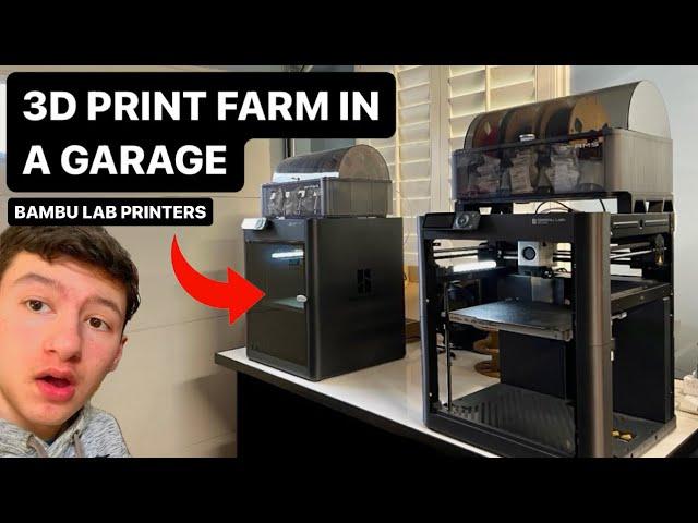 Garage 3D Print Farm - Bambu Lab and Prusa Printers