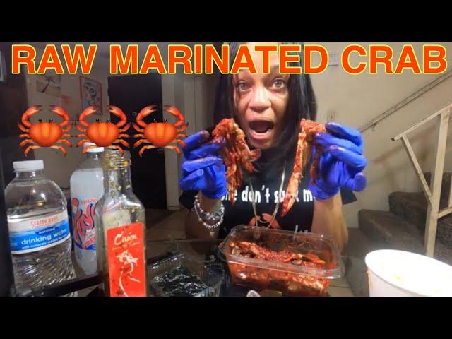 TRYING RAW MARINATED CRAB OR THE FIRST TIME! 10K PUSH!!!!!!!!