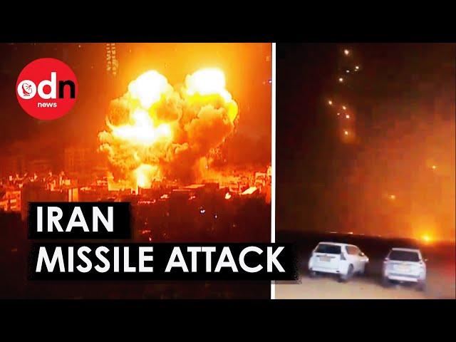 Terrifying Video Footage Shows Iran's Missile Attack on Israel