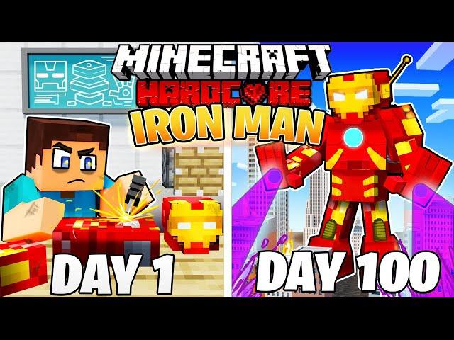 I Survived 100 DAYS as IRON MAN in HARDCORE Minecraft!