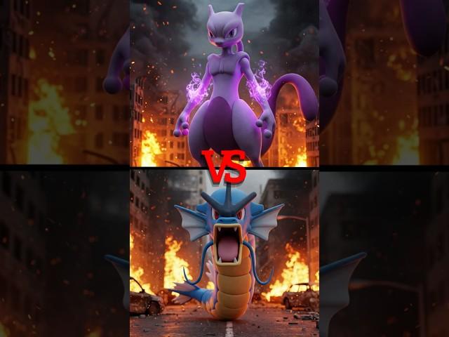 Mewtwo vs Gyarados, Charizard, Blastoise, Lucario y Pikachu  #pokemon #mewtwo #pikachu