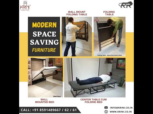 Space Saving Furniture | Wall Bed | Wall Mount Folding Table | Folding Bed | Foldable Study Table