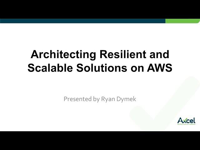 Free webinar: Architecting  on AWS