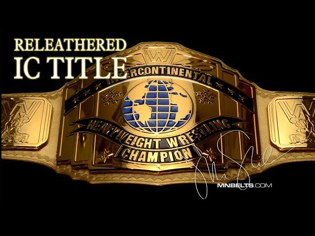 WWE Intercontinental replica title belt releather on gold by MN Belts