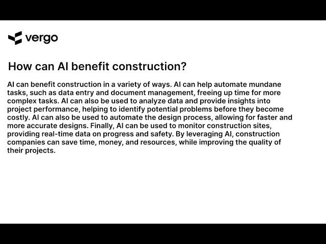 AI in Construction: Benefits and Opportunities