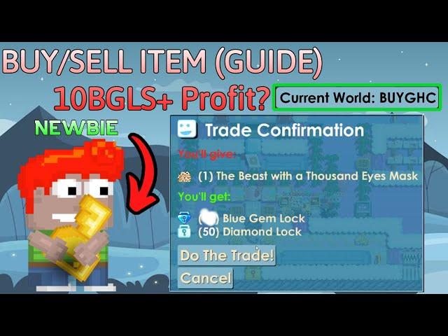GROWTOPIA (BUY/SELL TRADING ITEMS) How To Profit (3 Minutes) EASY 10BGLS+