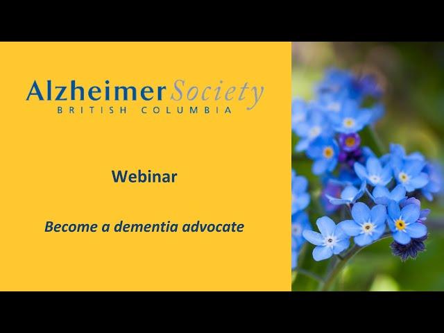 Webinar I Become a dementia advocate