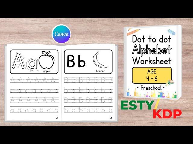 How to make Trace Letter Worksheets in Canva | Amazon KDP