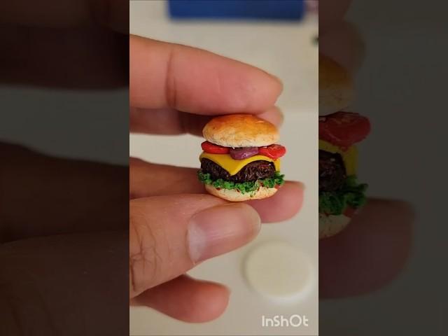 Watch tutorial on my channel #clayart #clay #polymerclay #fimo #diy #handmade #burger #food #reels