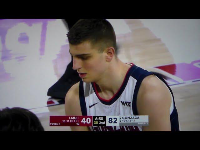 Gonzaga's Luka Krajnovic is fouled, shoots free throws vs. Loyola Marymount