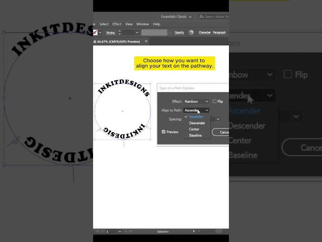 How to use Type tool in Adobe Illustrator!  #shorts #adobeillustrator