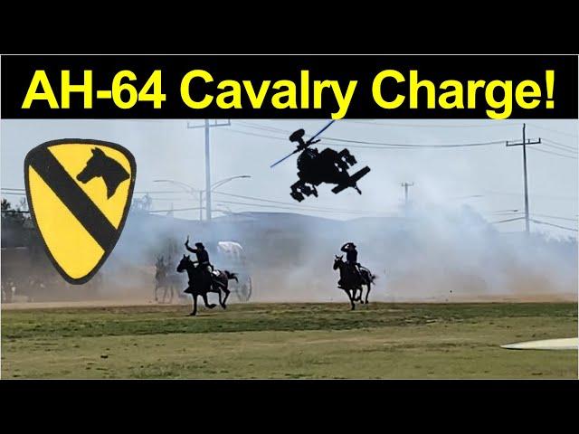 AH-64 ● Apache Helicopter Cavalry Charge ● Horse Detachment, 1st Cav Division ● July 2023