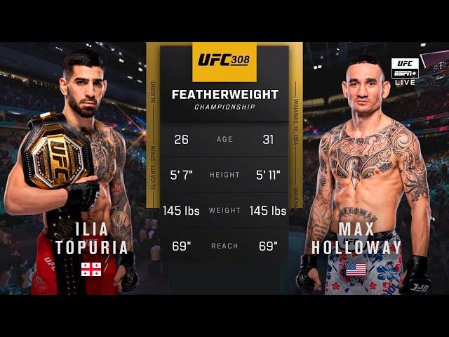  UFC 308: Ilia Topuria vs Max Holloway | Full Fight & Highlights | Featherweight Title Bout