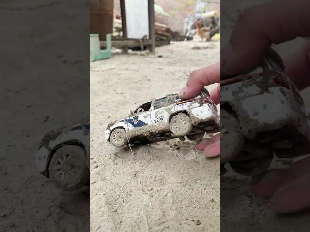 dirty police car