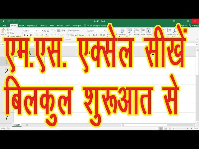 Microsoft Excel Tutorial for Beginners in Hindi | Learn Excel in Hindi |Learn MS Excel for Beginners