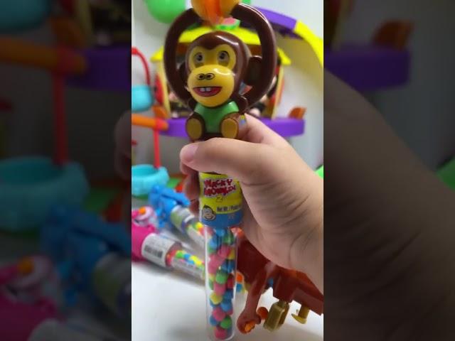 Joyful wancky monkey asmr candy #candy #shortsvideo