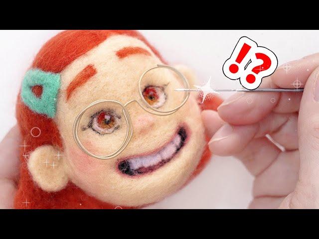 I made a DOLL with NEEDLES!? Needle Felting Mei from Turning Red