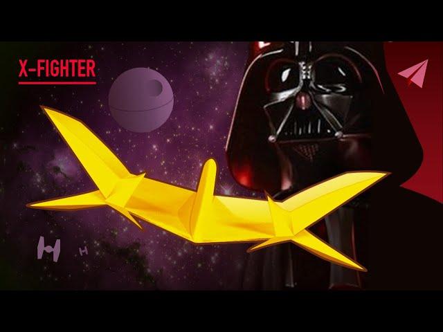 Epic STAR WARS Paper Airplane — How to Make a Plane that Flies REALLY Well! — X-Fighter