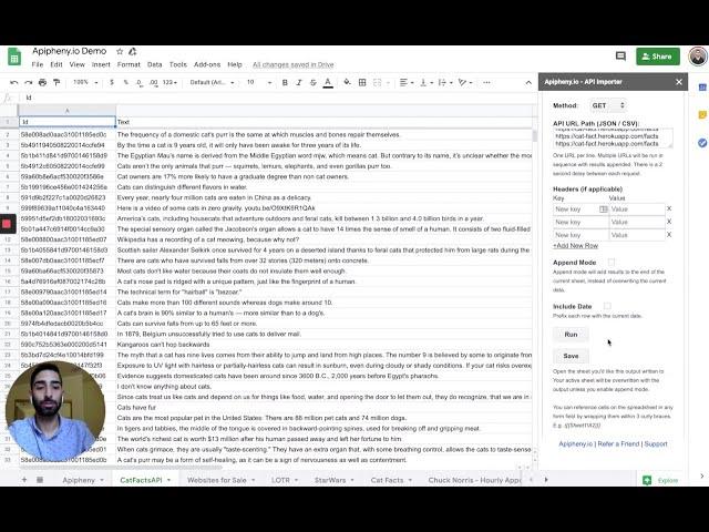 API To Google Sheets - API Connector for Google Sheets Demo