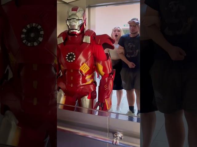 Iron man Elevator Prank #prank #funny #jeezzai