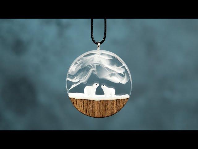 How to Make a Polar Bear Themed Epoxy Resin Necklace | Epoxy Resin Art