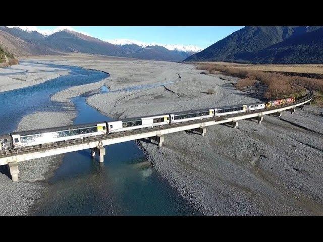 Spectacular drone video - Trains in New Zealand high country