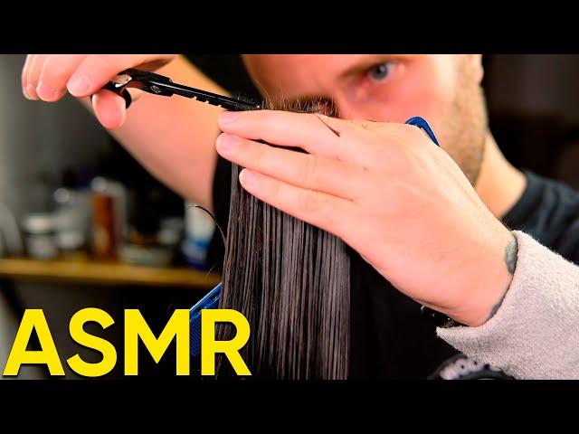 Look at this Scissors Only Haircut!  ASMR BARBER