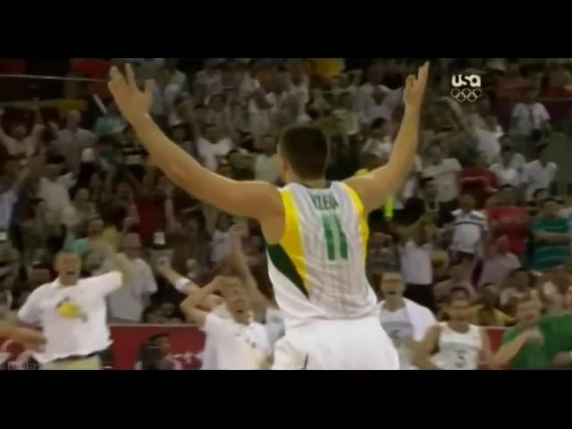 Linas Kleiza game winner vs Argentina 2008 Beijing Olympics