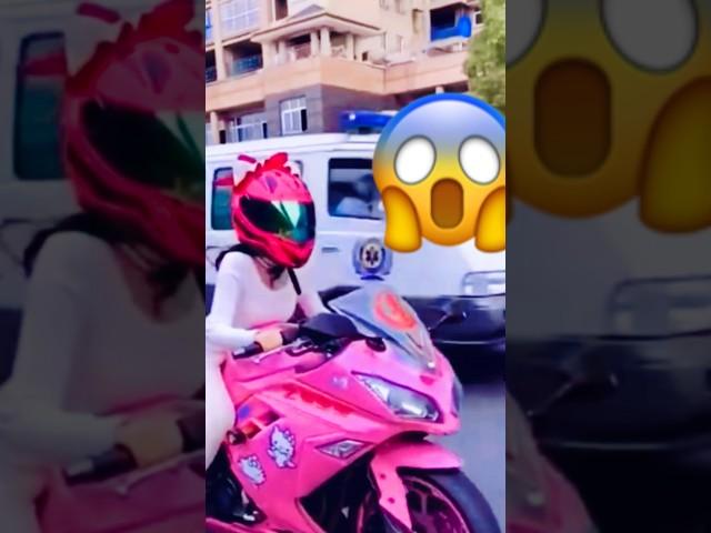 cute pink lady biker #youtubeshorts #shortvideo #shortfeed #shots #bikelover #ladyrider #favorite