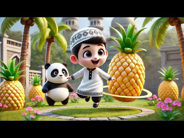  Muslim Panda's Pineapple Harvest Song for Kids!  | Fun & Educational!