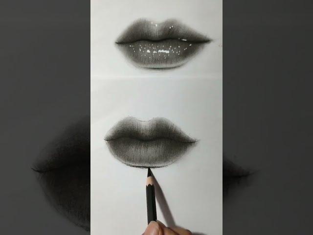 how to draw lips/how to draw glossy lips/realistic lips drawing tutorial/art/realistic drawing/bts