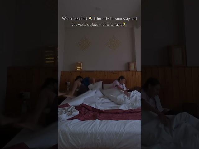 Breakfast struggle on vacation. #youtubeshorts #relatableshorts #breakfastrush