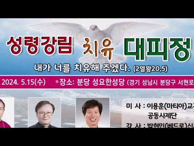 2024년 수원교구 성령강림 치유대피정#이용훈마티아 교구장 외 공동사제단미사집전#박현민베드로영성지도신부#윤민재베드로신부#5월15일 분당성요한성당#성령쇄신봉사회#성령기도회