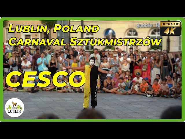 Cesco the Artist performs at Carnaval Sztukmistrzów in Lublin, Poland.  Video 1.