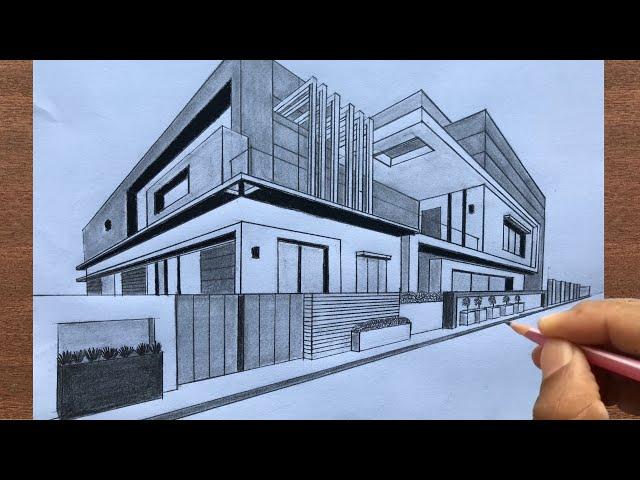 How to Draw a House in Two-Point Perspective: Step by Step