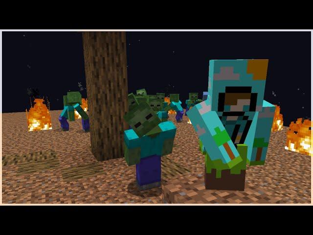 Minecraft'ta ZOMBİ İSTİLASINDA Hayatta Kaldım