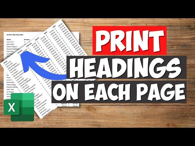 How to Print Column Headings on Each Page in Excel