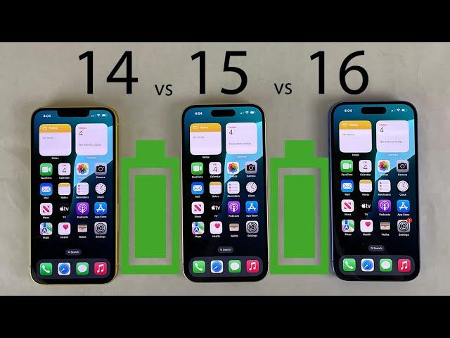 iPhone 16 vs 15 vs 14 Battery Life DRAIN Test