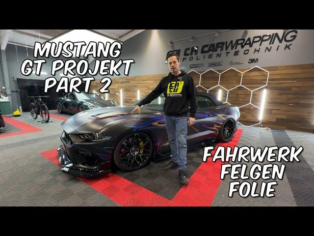 Mustang GT Projekt Part 2 gepfeffert Fahrwerk Wheelforce Felgen Folie Digitaldruck by CR CarWrapping