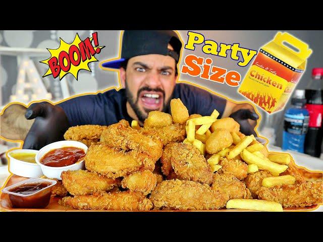 تحدي اكل صندوق من الدجاج المقلي المقرمش حجم حفلات - Party Size Fried & Crispy Chicken Box Challenge