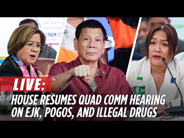 LIVE: House resumes quad comm hearing on EJK, Duterte drug war | November 7