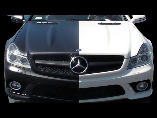 Mercedes SL Two Faced Car Wrap Sticker City