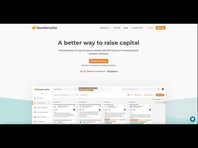 Foundersuite 2 0 overview video - how to use Foundersuite to raise capital and manage investors