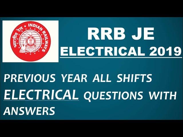 RRB JE Previous  papers | All Shifts Electrical Questions|