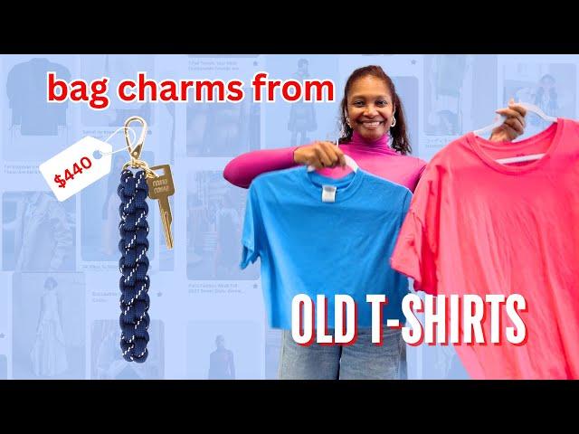 DIY $440 Mui Mui Bag Charms upcycling Old T-shirts! | Cheap Christmas Gift Ideas